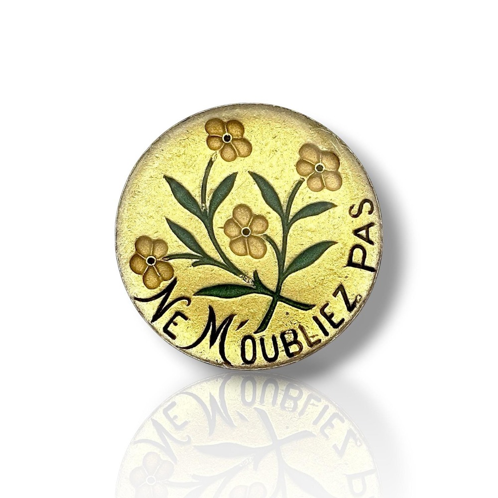 Vintage Catherine Popesco France Flower Brooch "Ne M'oubliez Pas" Forget Me Nots